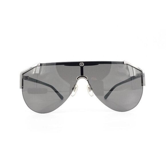 Gucci GG0584 Shield Sunglasses Silver Black OS main image 4